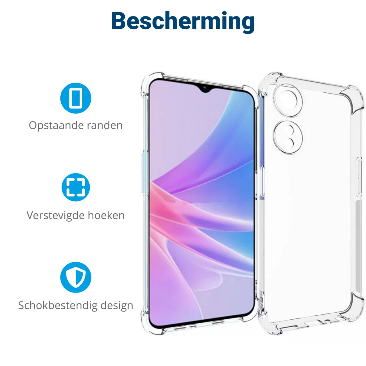 Oppo A58 5G / A78 Hoesje Schokbestendig TPU Back Cover Transparant afbeelding 4