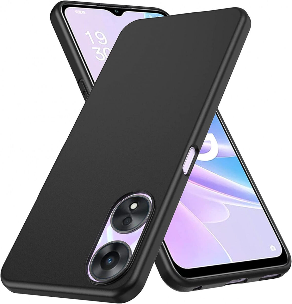 Oppo A58 5G / A78 Hoesje Dun TPU Matte Back Cover Zwart afbeelding 2