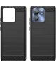 Motorola Edge 40 Hoesje Geborsteld TPU Flexibele Back Cover Zwart