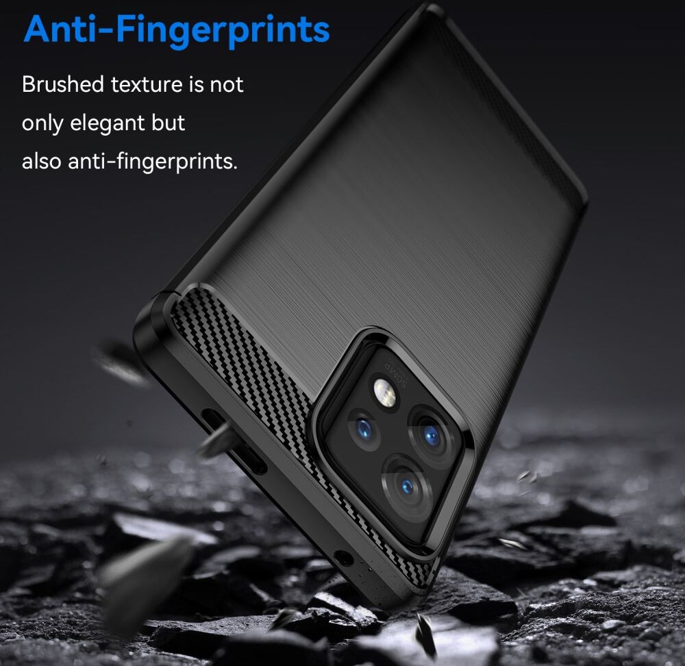 Motorola Edge 40 Pro Hoesje Geborsteld TPU Flexibele Back Cover Zwart afbeelding 4