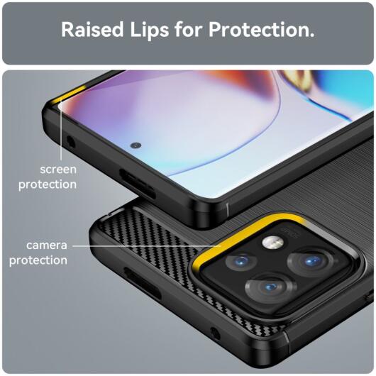 Motorola Edge 40 Pro Hoesje Geborsteld TPU Flexibele Back Cover Zwart afbeelding 7