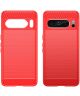 Google Pixel 8 Pro Hoesje Geborsteld TPU Flexibele Back Cover Rood