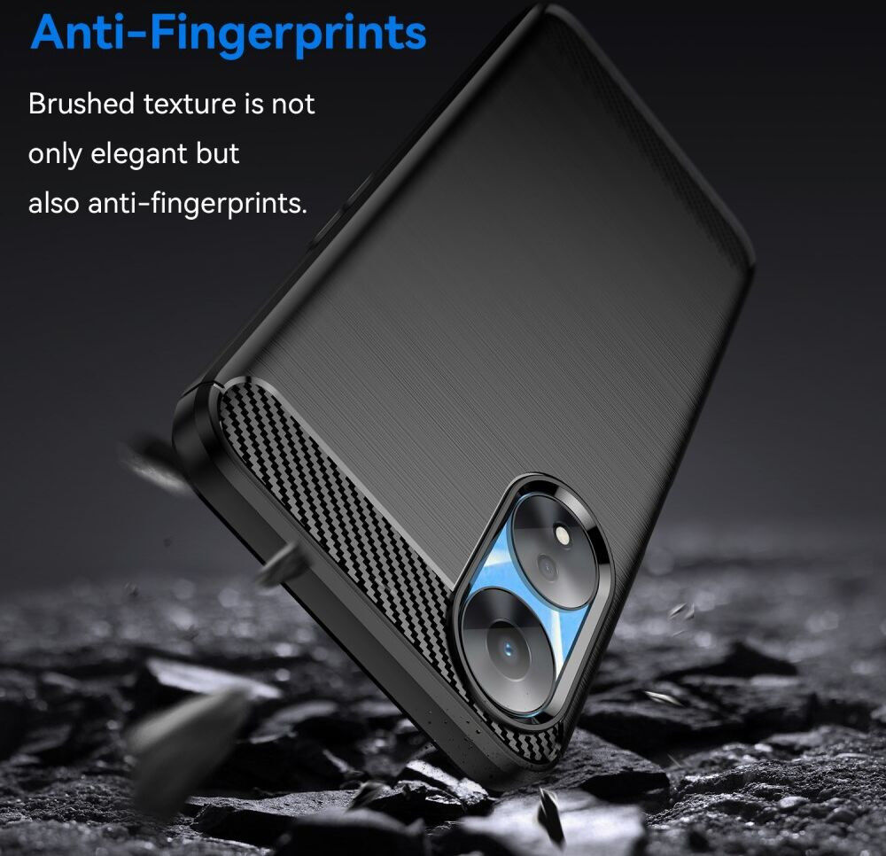 Oppo A58 5G / A78 5G Hoesje Geborsteld TPU Flexibele Back Cover Zwart afbeelding 4