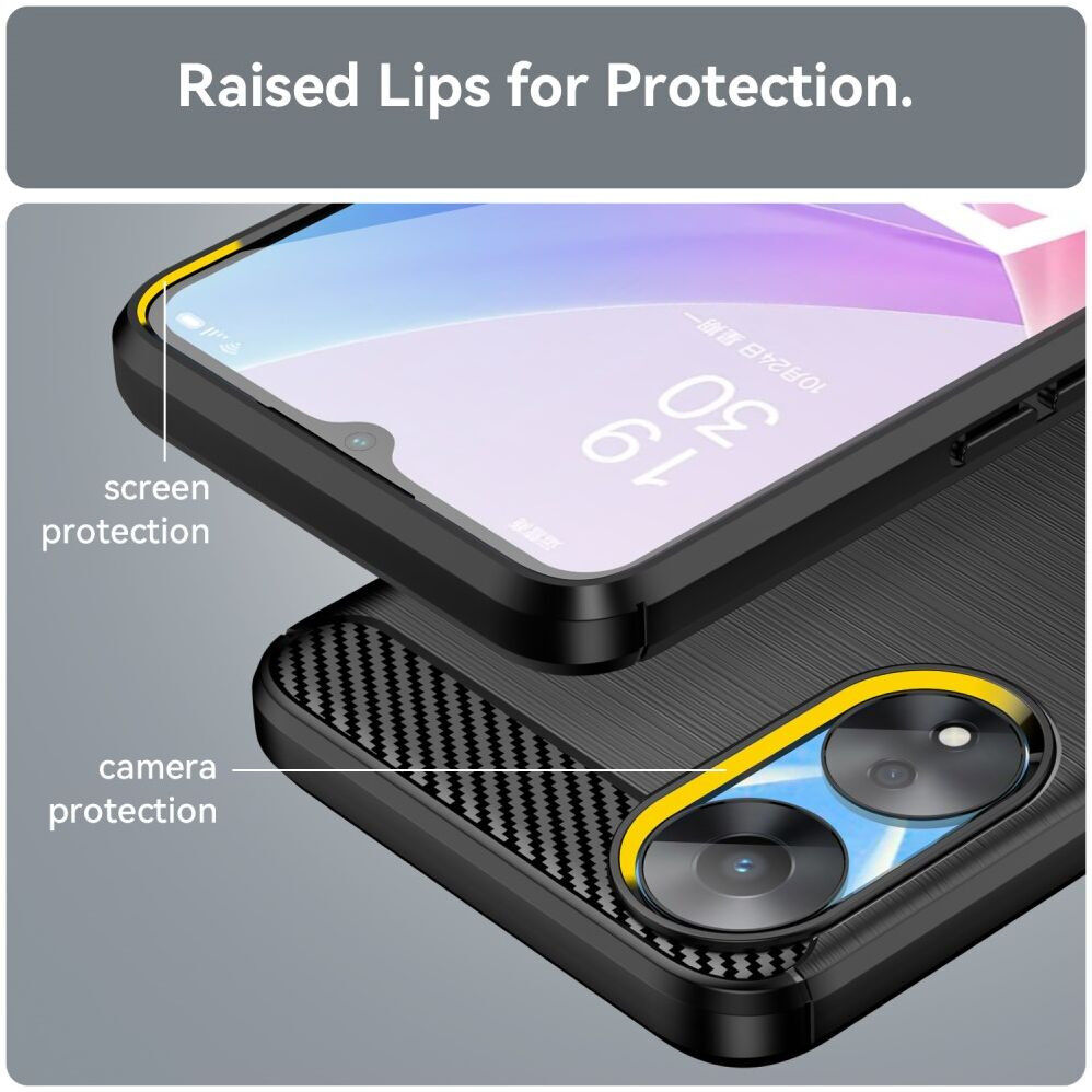 Oppo A58 5G / A78 5G Hoesje Geborsteld TPU Flexibele Back Cover Zwart afbeelding 7
