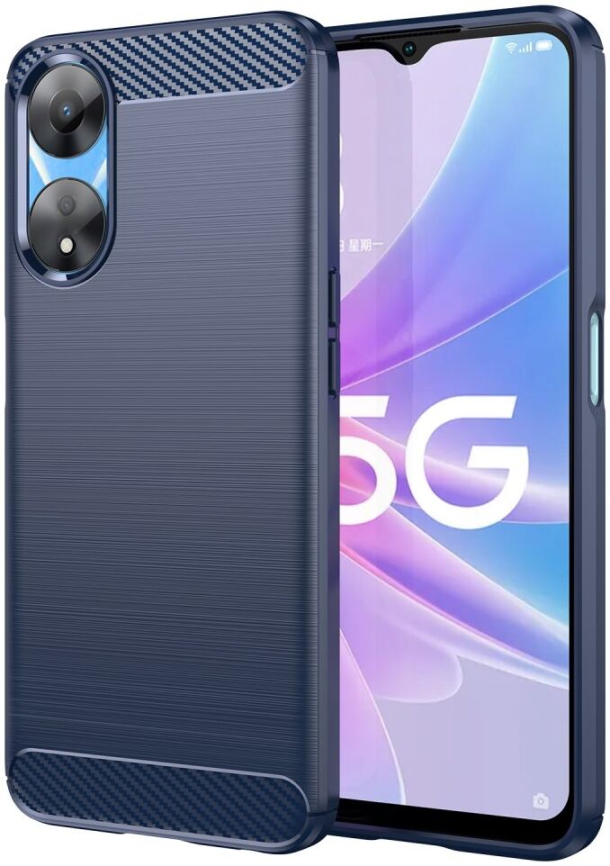 Oppo A58 5G / A78 5G Hoesje Geborsteld TPU Flexibele Back Cover Blauw afbeelding 1