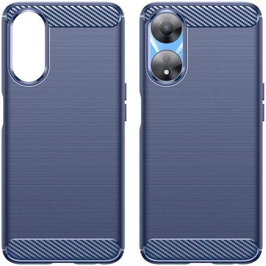Oppo A58 5G / A78 5G Hoesje Geborsteld TPU Flexibele Back Cover Blauw afbeelding 2