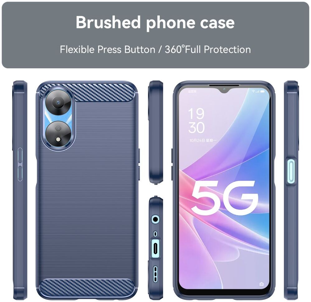 Oppo A58 5G / A78 5G Hoesje Geborsteld TPU Flexibele Back Cover Blauw afbeelding 9