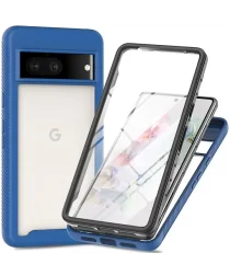 Google Pixel 8 Hoesje Full Protect 360° Cover Hybride Blauw