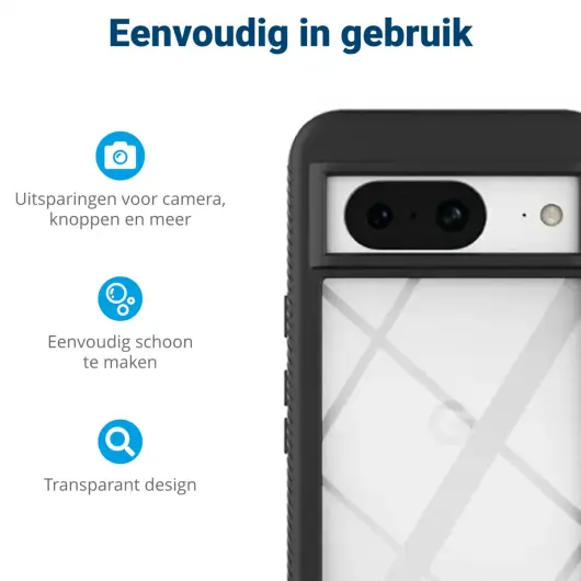 Google Pixel 8 Hoesje Full Protect 360° Cover Hybride Blauw afbeelding 5