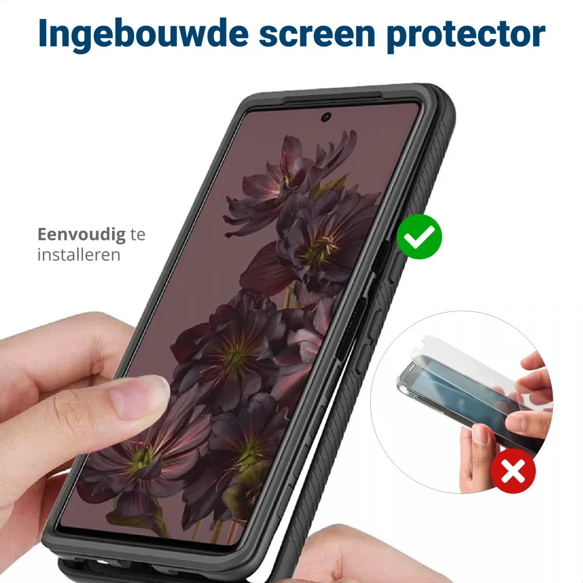 Google Pixel 8 Pro Hoesje Full Protect 360° Cover Hybride Rood afbeelding 7