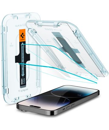 Spigen EZ Fit GLAS.tR Apple iPhone 14 Pro Screen Protector 2-Pack Screen Protectors