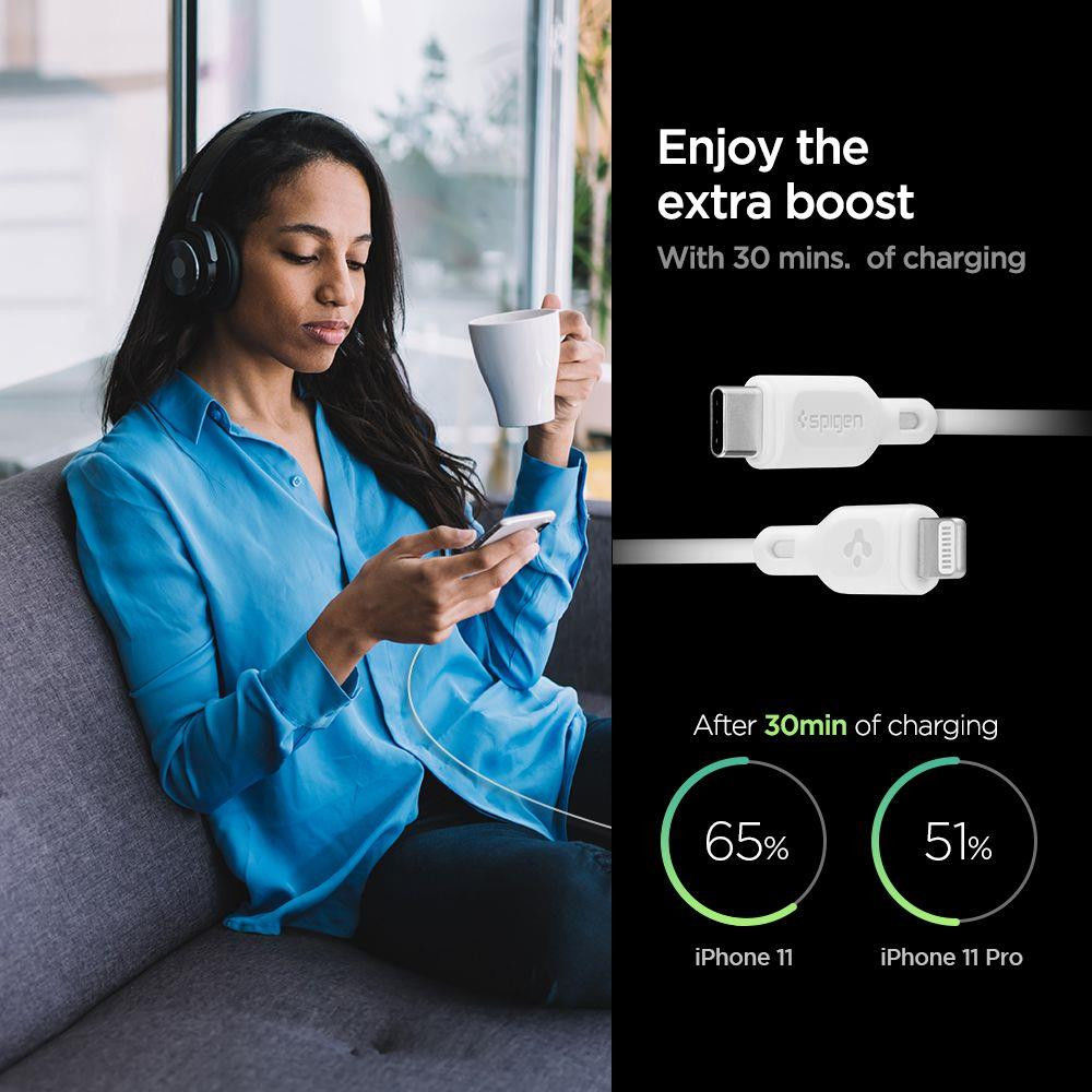 Spigen GaN Oplader 20W Power Delivery + USB-C naar Lightning Kabel 1M afbeelding 3