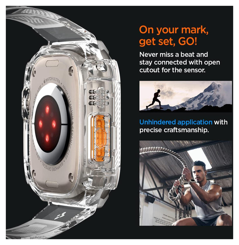 Spigen Rugged Armor Pro - Apple Watch Ultra (2) - Hoesje en Bandje - Clear afbeelding 5