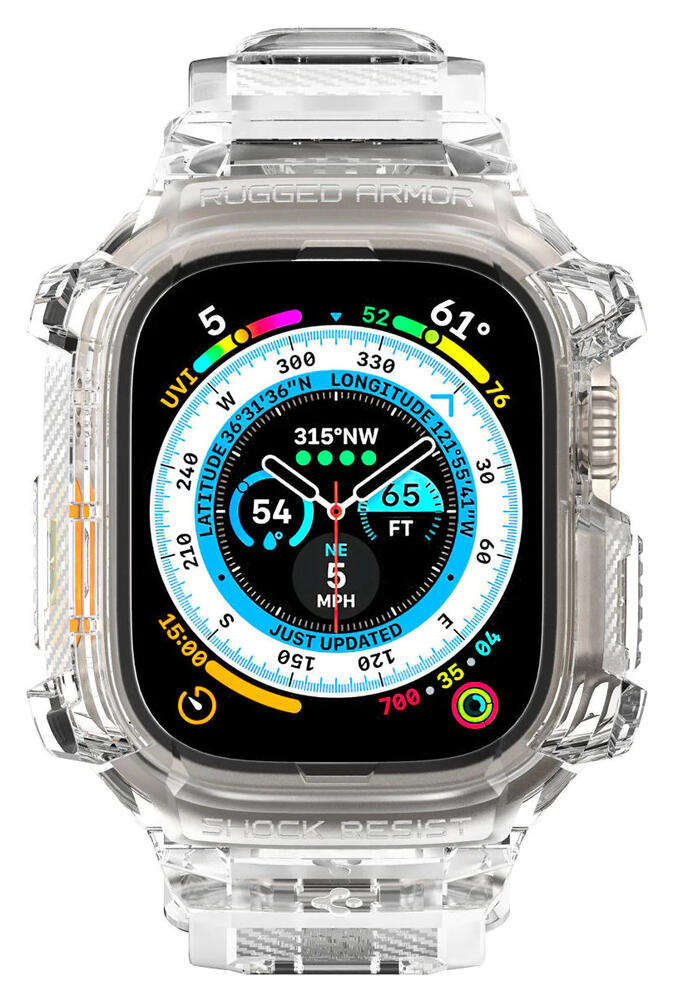 Spigen Rugged Armor Pro - Apple Watch Ultra (2) - Hoesje en Bandje - Clear afbeelding 10