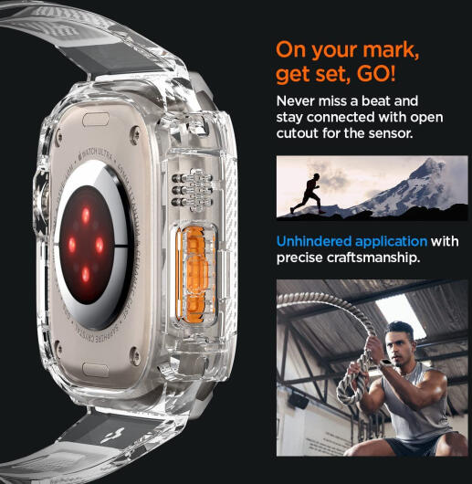 Spigen Rugged Armor Pro - Apple Watch Ultra (2) - Hoesje en Bandje - Clear afbeelding 5