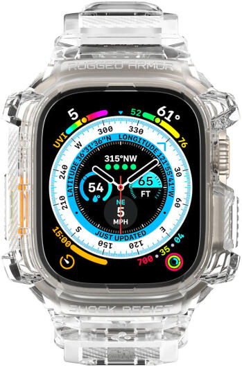 Spigen Rugged Armor Pro - Apple Watch Ultra (2) - Hoesje en Bandje - Clear afbeelding 10