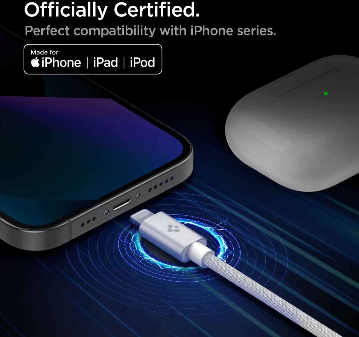 Spigen ArcWire USB-C naar Lightning Kabel Power Delivery MFi 2M Wit afbeelding 5