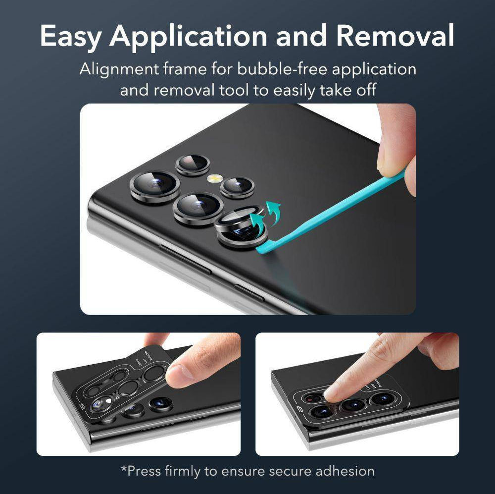 ESR Samsung Galaxy S23 Ultra Camera Lens Protector Zwart afbeelding 3