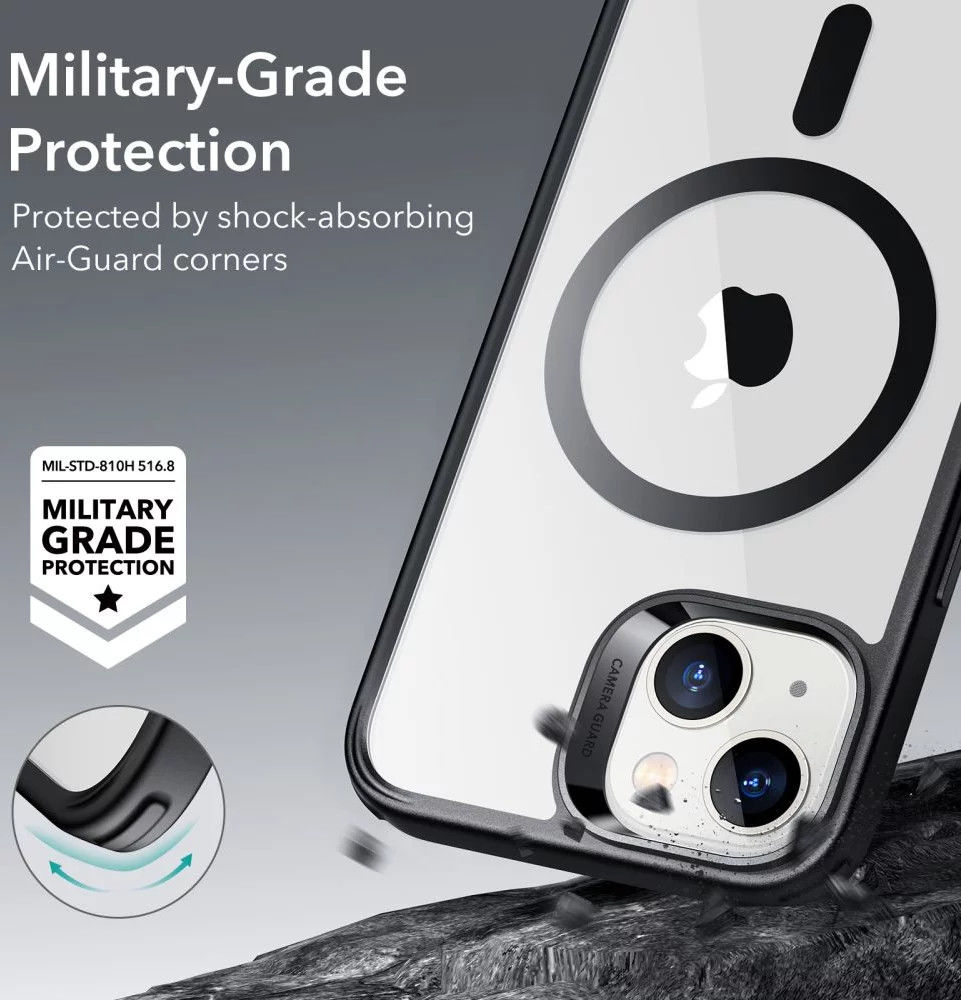 ESR Classic Hybrid Apple iPhone 14/13 Hoesje MagSafe Zwart Transparnt afbeelding 4