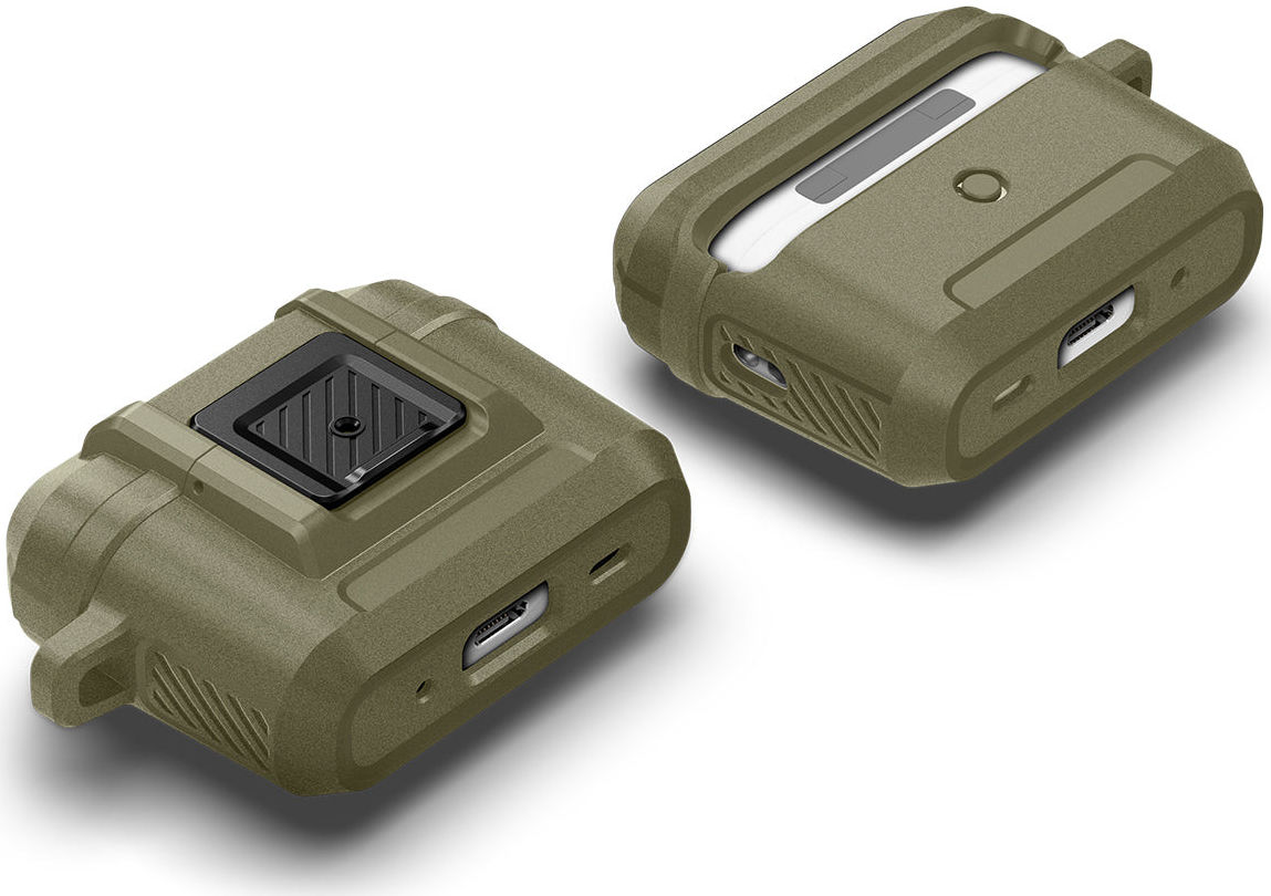Spigen Lock Fit Apple AirPods Pro 1 / 2 Hoesje Khaki afbeelding 13