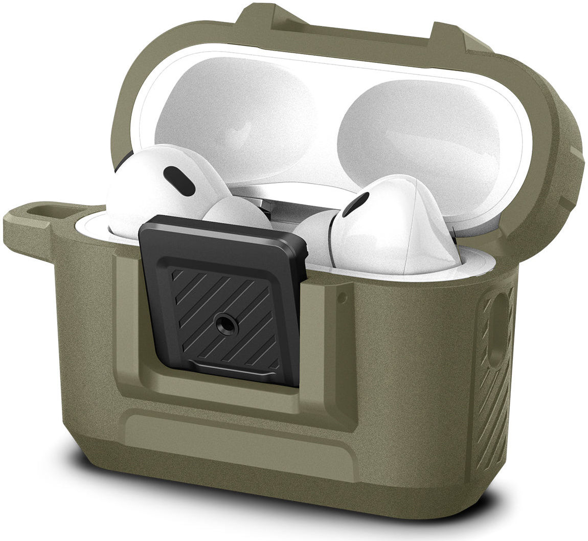 Spigen Lock Fit Apple AirPods Pro 1 / 2 Hoesje Khaki afbeelding 15