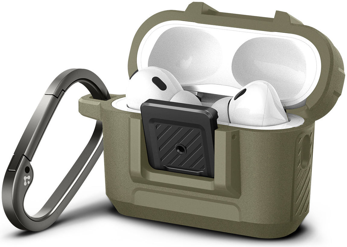Spigen Lock Fit Apple AirPods Pro 1 / 2 Hoesje Khaki afbeelding 2