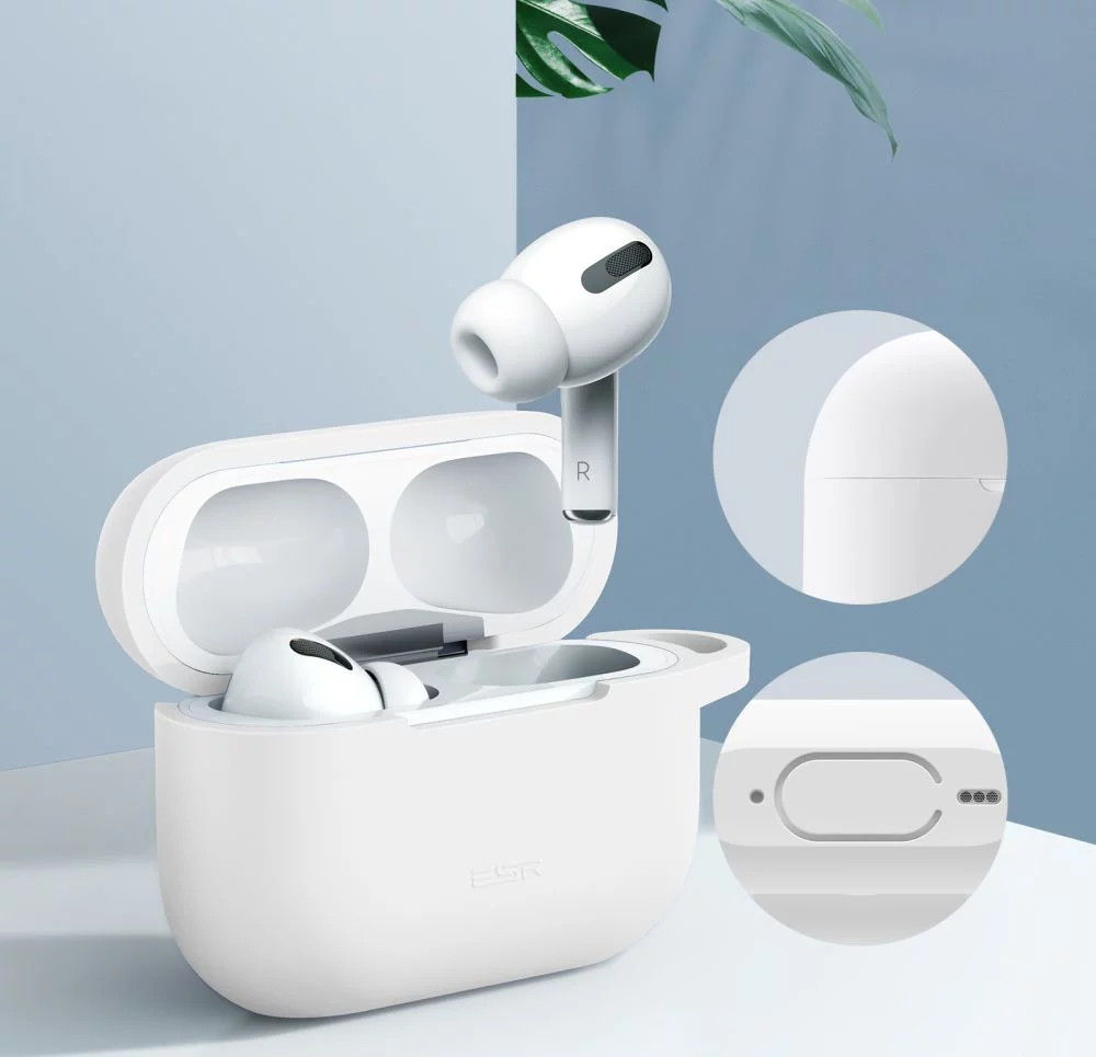 ESR Bounce Apple AirPods Pro 1/2 Hoesje Siliconen Wit afbeelding 2