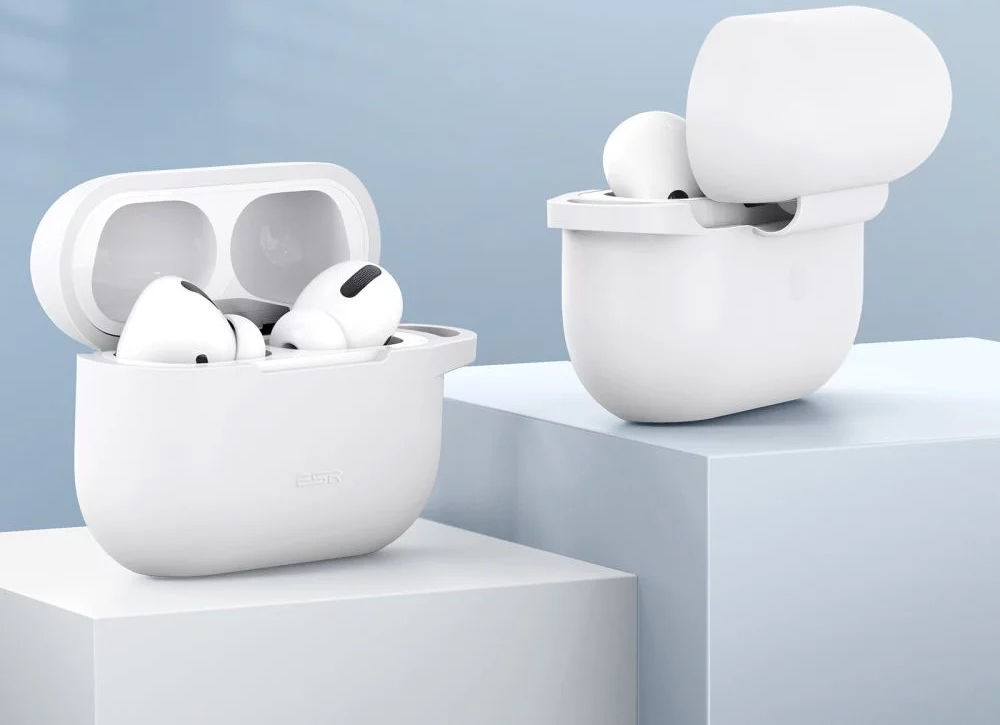 ESR Bounce Apple AirPods Pro 1/2 Hoesje Siliconen Wit afbeelding 5