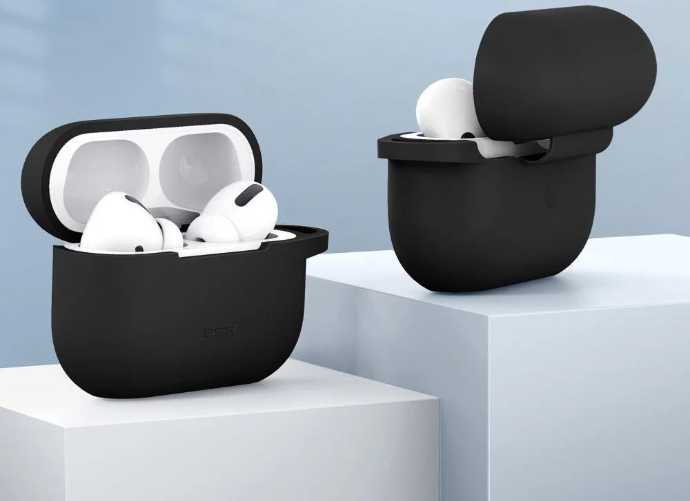 ESR Bounce Apple AirPods Pro 1/2 Hoesje Siliconen Zwart afbeelding 5