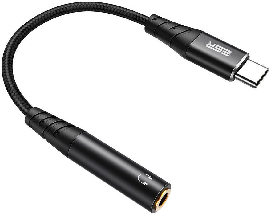 ESR USB-C naar 3.5mm Jack Audio Adapter met DAC-Chip 12CM Zwart afbeelding 6