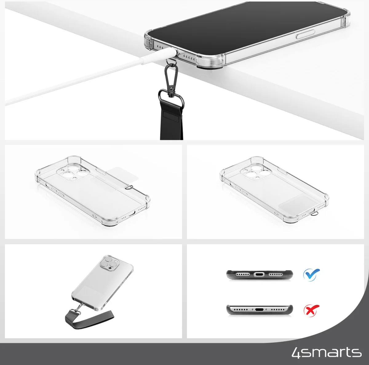 4smarts Design Hand Strap - Polsbandje voor Smartphone Zwart afbeelding 3