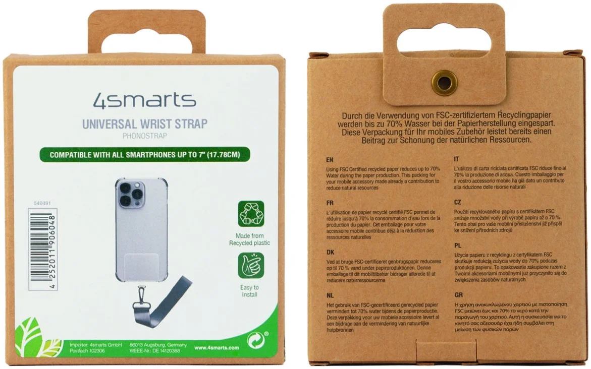 4smarts Design Hand Strap - Polsbandje voor Smartphone Zwart afbeelding 5