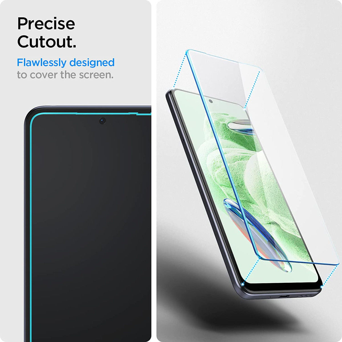 Spigen Glas.tR Xiaomi Redmi Note 12 5G/Poco X5 Screen Protector 2-Pack afbeelding 5