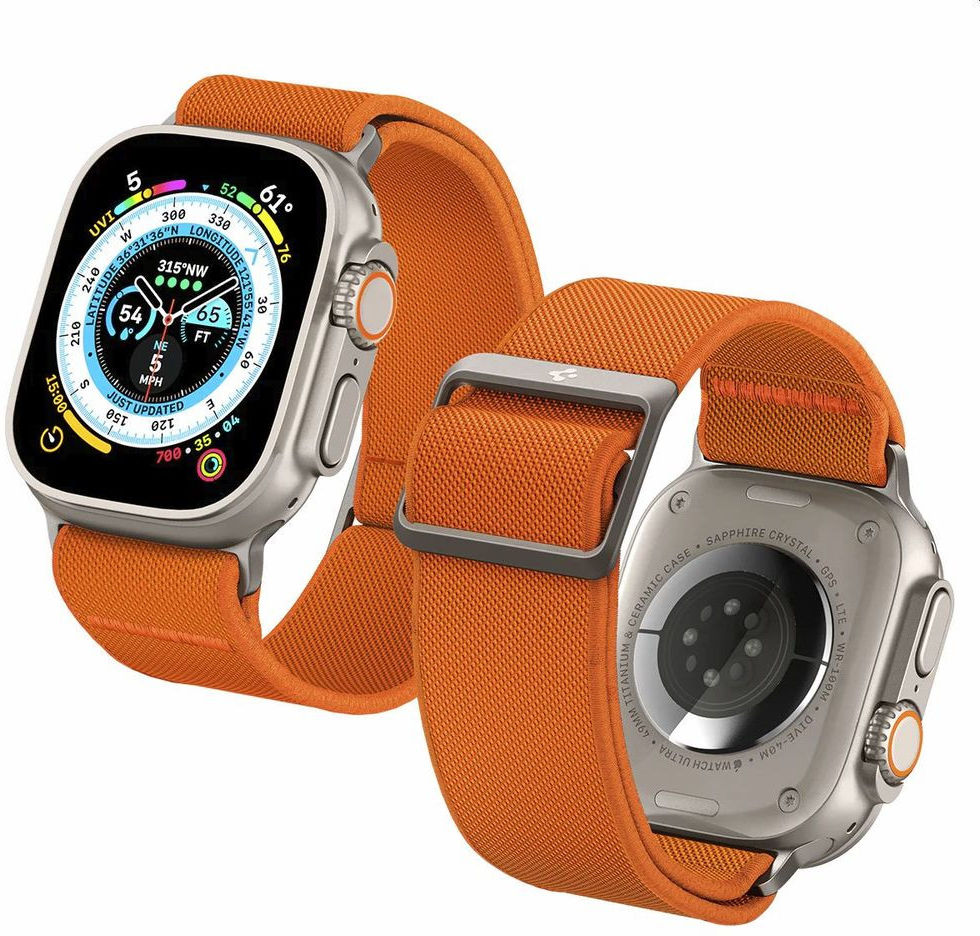 Spigen Fit Ultra Apple Watch Bandje - 1-9/SE/Ultra 42MM/44MM/45MM/49MM - Oranje afbeelding