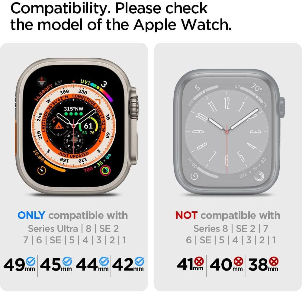 Spigen Fit Ultra Apple Watch Bandje - 1-9/SE/Ultra 42MM/44MM/45MM/49MM - Oranje afbeelding 2