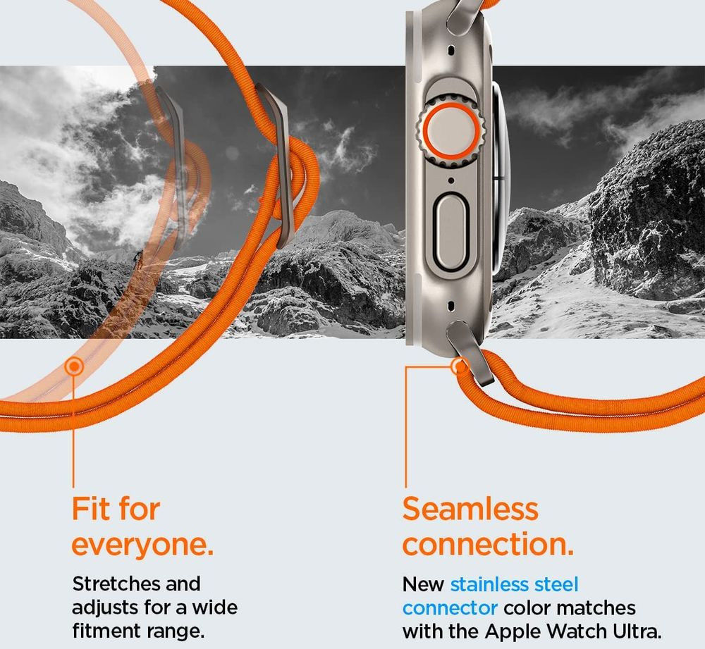 Spigen Fit Ultra Apple Watch Bandje - 1-9/SE/Ultra 42MM/44MM/45MM/49MM - Oranje afbeelding 3