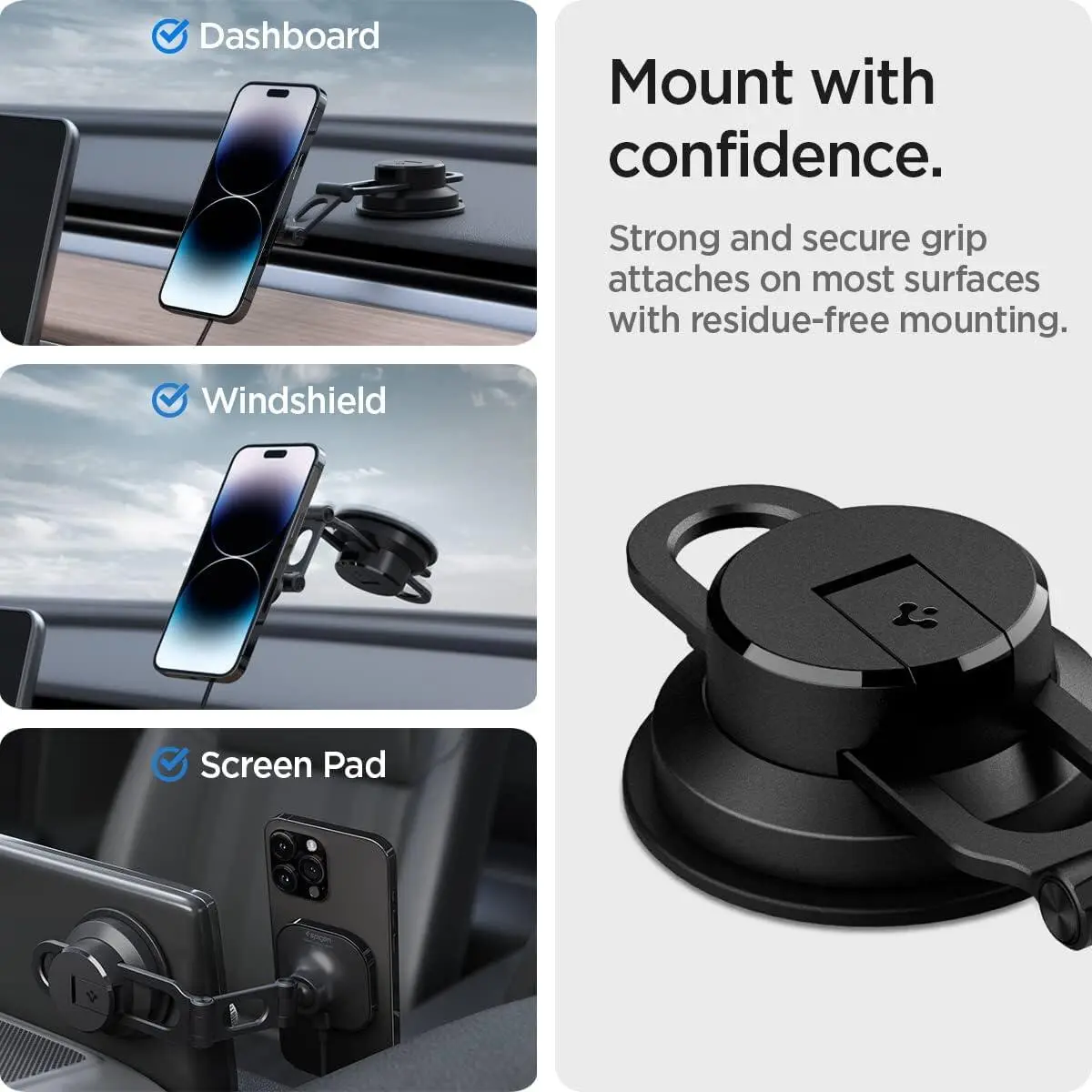 Spigen OneTap Pro 3 Raam/Dashboard MagSafe Houder Auto met Opladen 10W afbeelding 8
