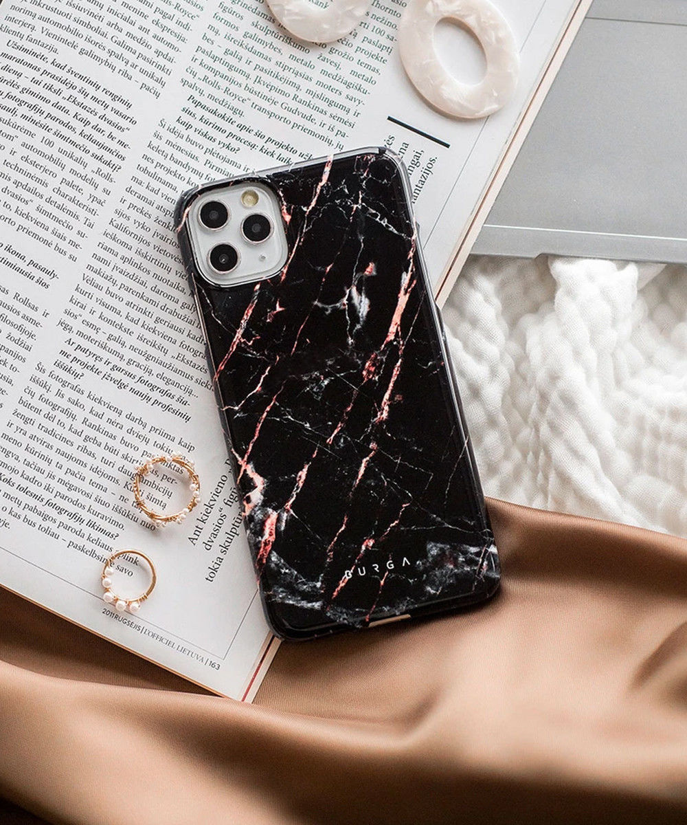 Burga Tough Case Samsung Galaxy A22 5G Hoesje Rose Gold Marble afbeelding 2