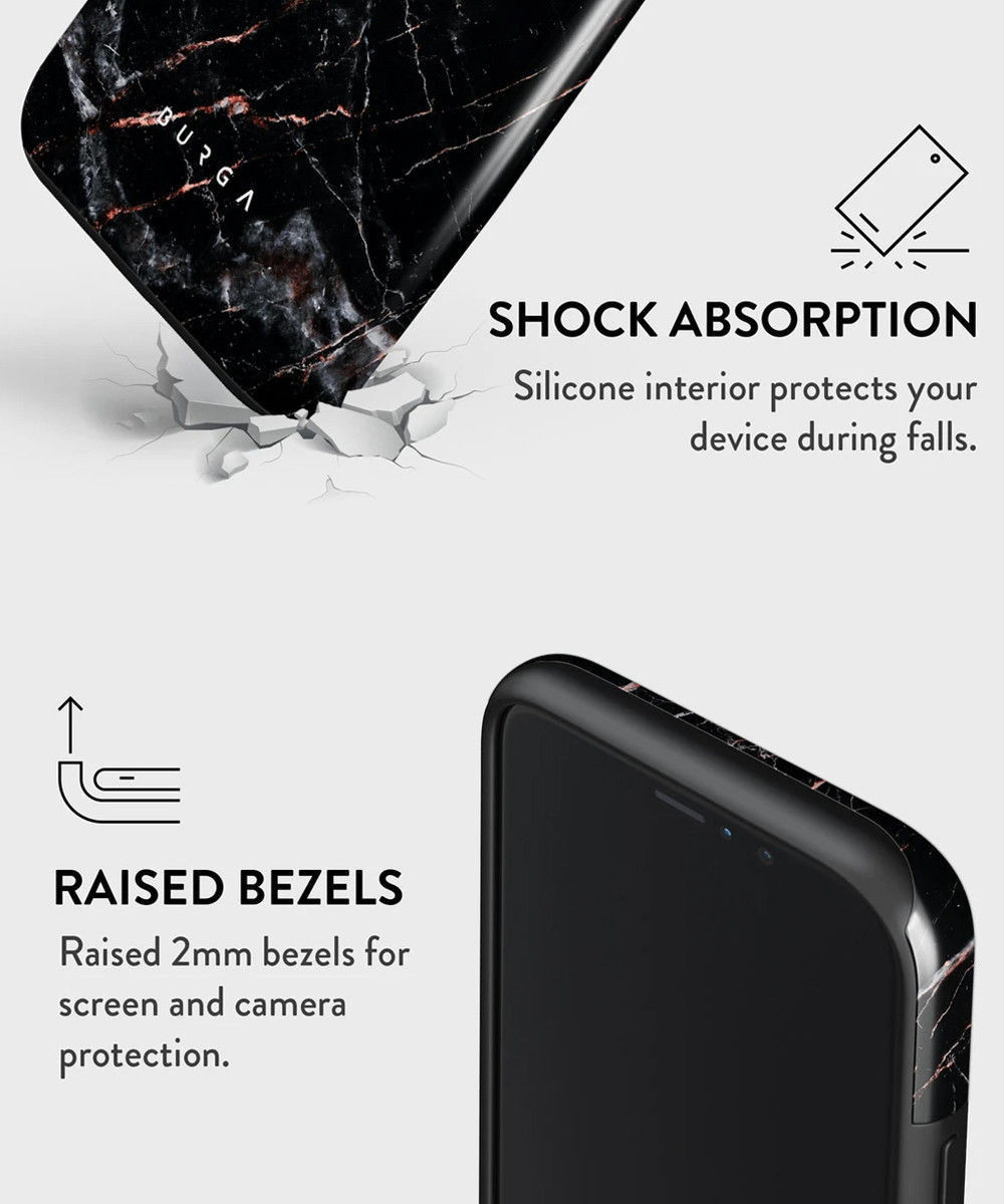 Burga Tough Case Samsung Galaxy A22 5G Hoesje Rose Gold Marble afbeelding 4