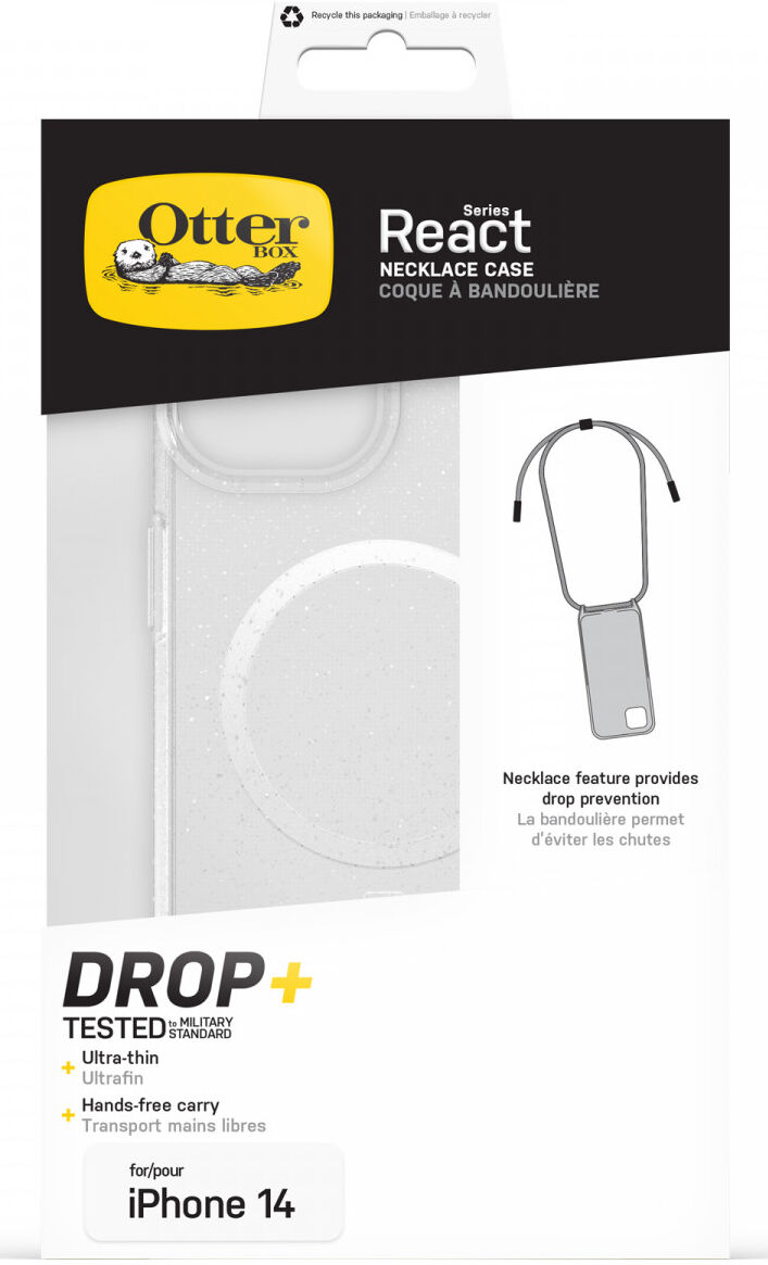 OtterBox React Necklace MagSafe iPhone 16e / 14 Hoesje met Koord Glitter afbeelding 7