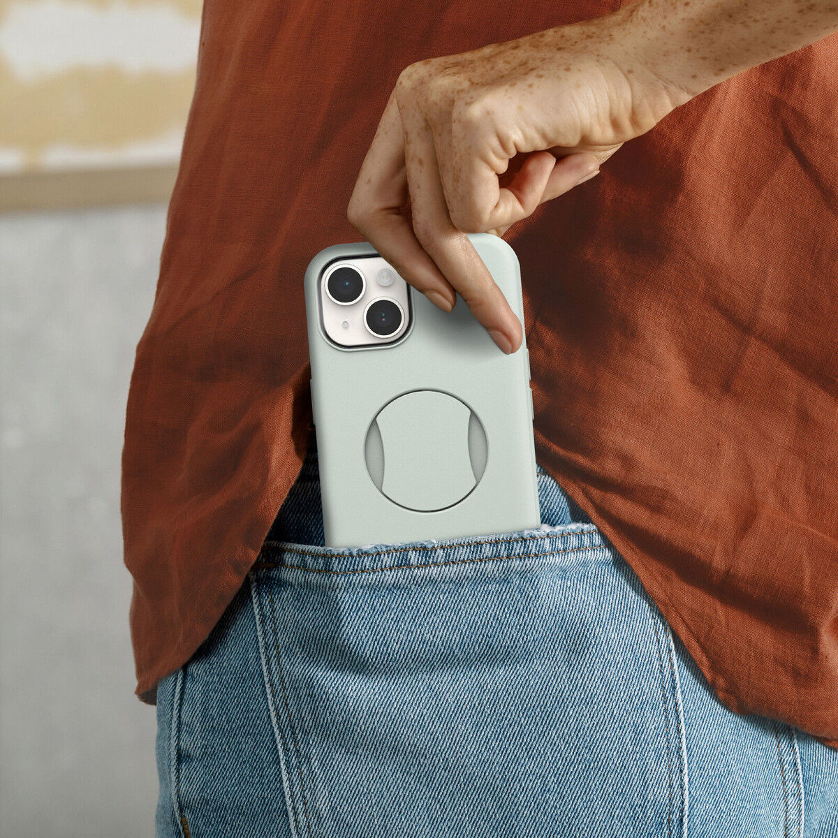 OtterBox OtterGrip Apple iPhone 14 / iPhone 13 Hoesje Back Cover Groen afbeelding 5
