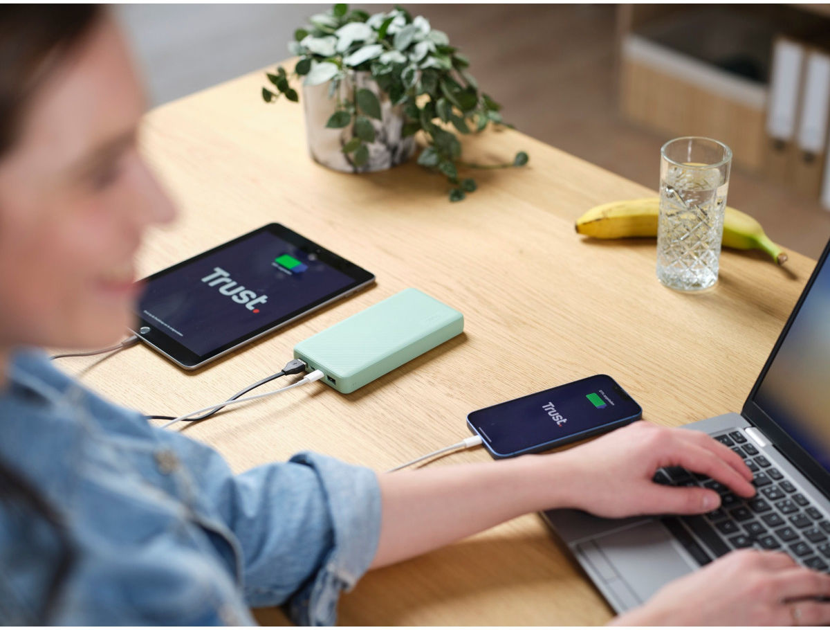 Trust Primo Eco Compacte USB-A/USB-C Powerbank 20.000 mAh Groen afbeelding 6