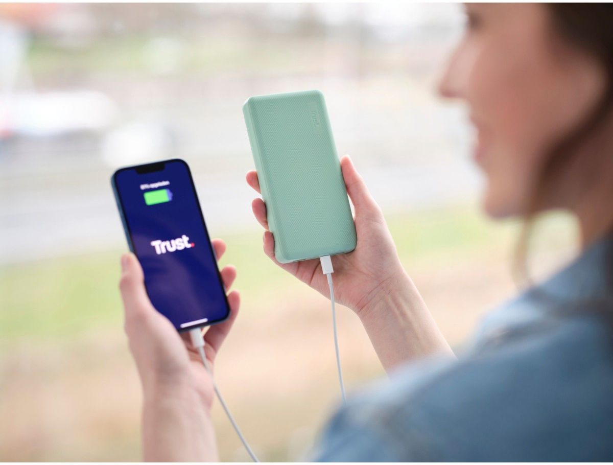 Trust Primo Eco Compacte USB-A/USB-C Powerbank 20.000 mAh Groen afbeelding 4
