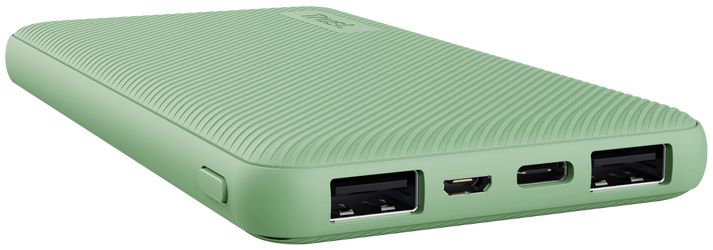 Trust Primo Eco Ultra Dunne USB-A/USB-C Powerbank 10.000 mAh Groen afbeelding 1