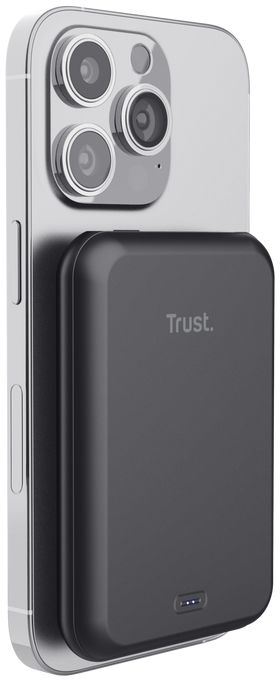 Trust Magno Draadloze MagSafe 5.000 mAh Powerbank Zwart afbeelding 2