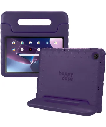 HappyCase Lenovo Tab M10 Plus Gen 3 Kinder Tablethoes Handvat Paars Hoesjes