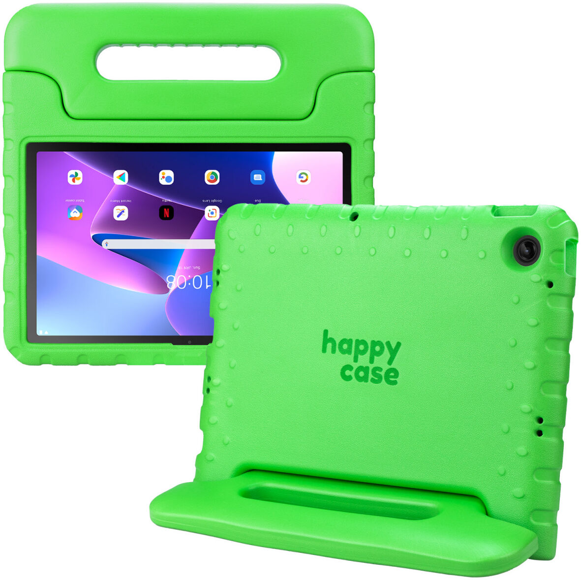 HappyCase Lenovo Tab M10 Plus Gen 3 Kinder Tablethoes Handvat Groen afbeelding 1