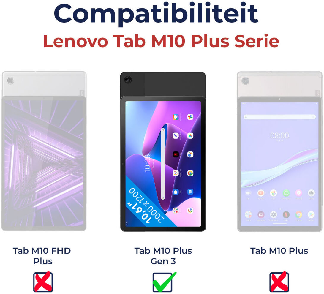 HappyCase Lenovo Tab M10 Plus Gen 3 Kinder Tablethoes Handvat Groen afbeelding 5