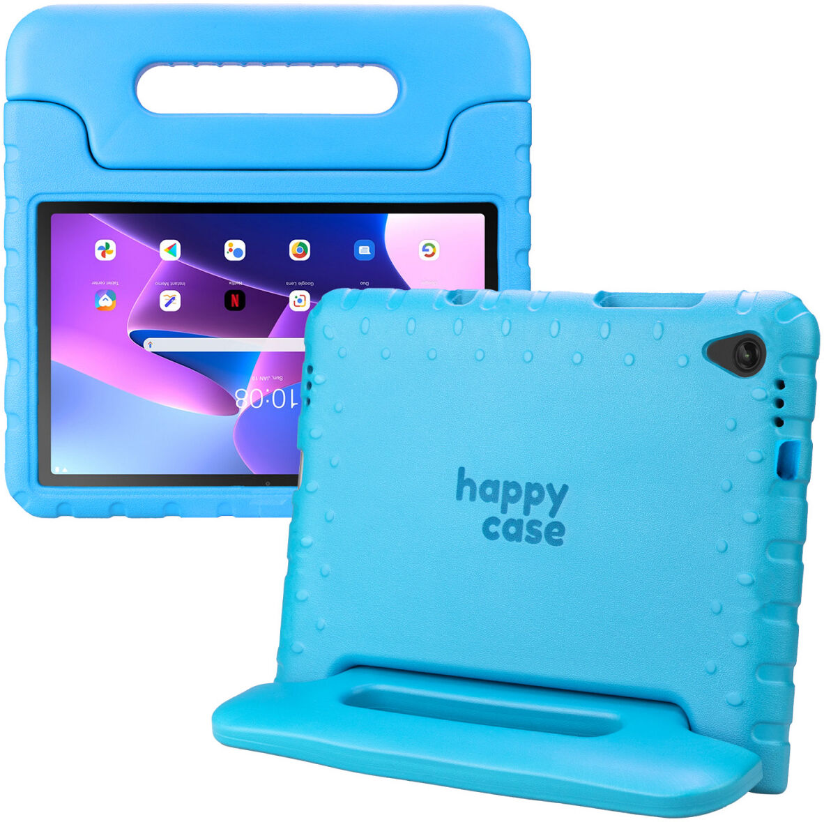 HappyCase Lenovo Tab M10 Plus/FHD Plus Kinderhoes met Handvat Blauw afbeelding 1