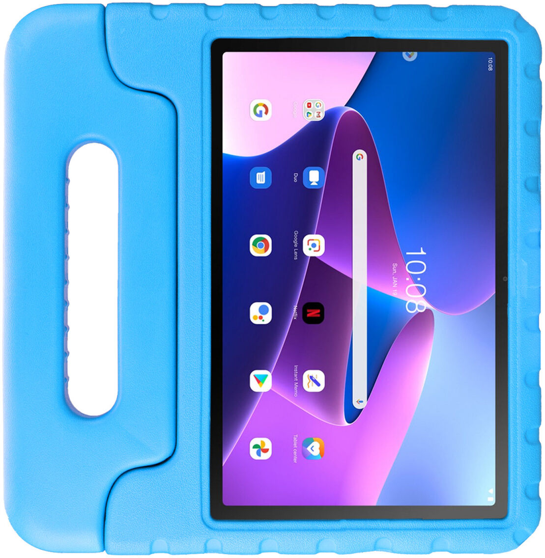 HappyCase Lenovo Tab M10 Plus/FHD Plus Kinderhoes met Handvat Blauw afbeelding 2
